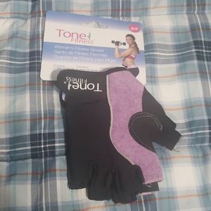 S/P Total Fitness purple black workout gloves NWT